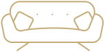 A detailed illustration of a hospital or care center suite, showing a bed with pillows, a side table, and a window, representing a private room accommodation.